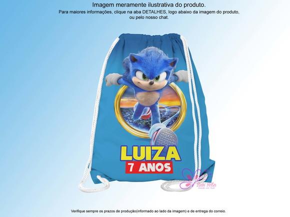 Mochilinha Personalizada 19x28cm Sonic