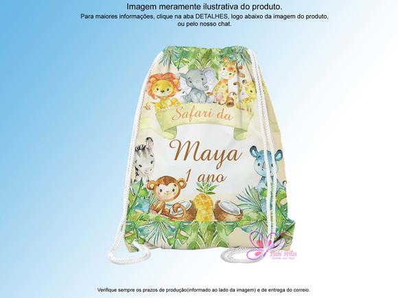 Mochilinha Personalizada 19x28cm Safari Baby