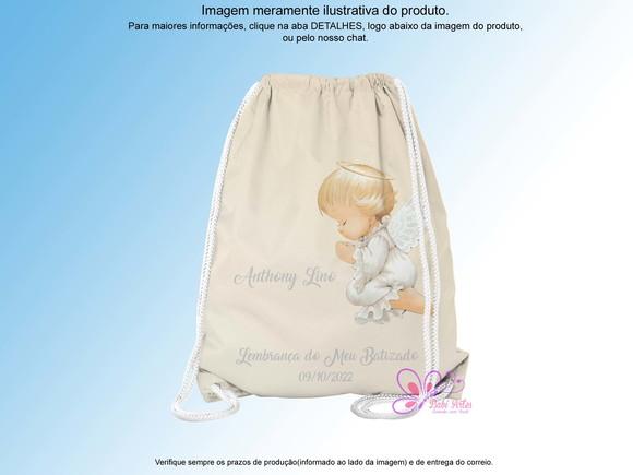 Mochilinha Personalizada 19x28cm Anjinho