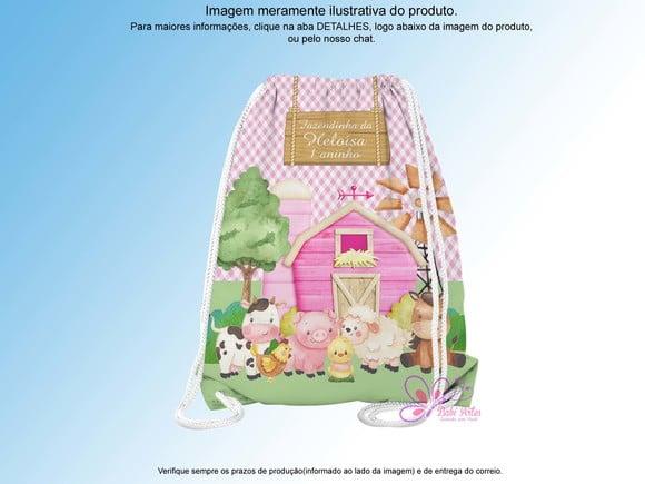 Mochilinha Personalizada Fazendinha Rosa