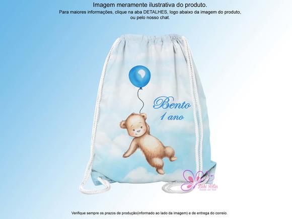 Mochilinha Personalizada 19x28cm Ursinho