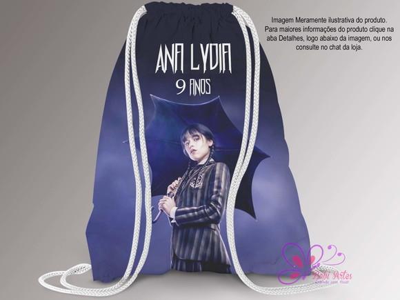 Mochila Saco Personalizada 25x35cm Wandinha