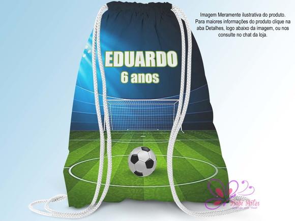 Mochila Saco Personalizada 25x35cm Futebol