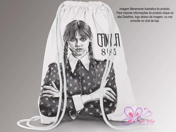 Mochila Saco Personalizada 25x35cm Wandinha