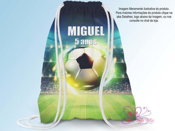 Mochila Saco Personalizada 25x35cm Futebol