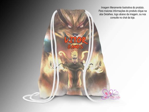 Mochila Saco Personalizada 25x35cm Naruto