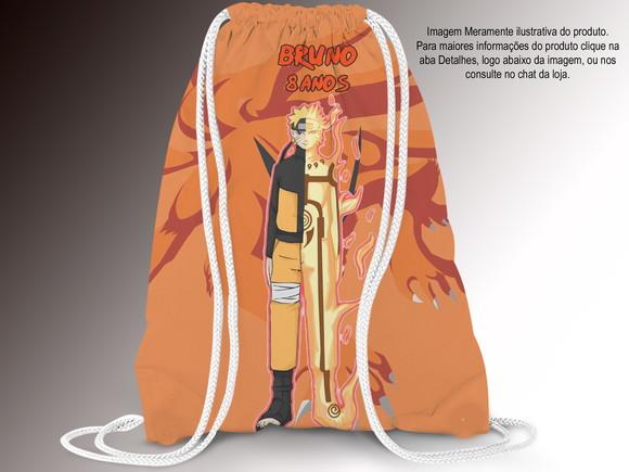 Mochila Saco Personalizada 25x35cm Naruto