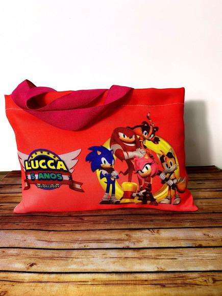 Sacolinhas Ecobag Personalizadas 28x19cm Sonic