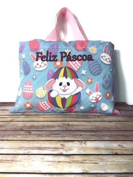 Sacolinhas Ecobag Personalizadas 28x19cm Páscoa