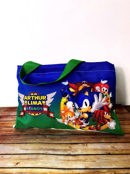 Sacolinhas Ecobag Personalizadas 28x19cm Sonic