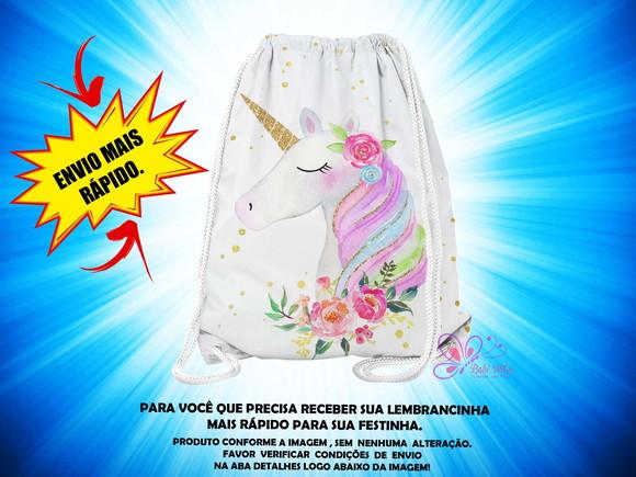 Mochilinha Unicórnio 19x28cm ( Envio + Rápido )