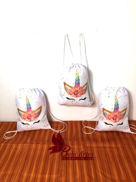 Mochilinha Personalizada Unicornio