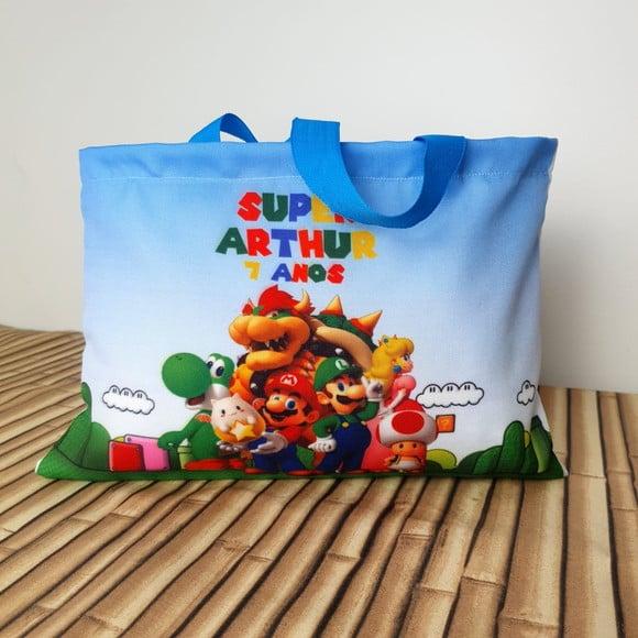 Sacolinhas Ecobag Personalizadas 28x19cm Mario Bros
