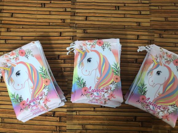 Saquinho Surpresa Personalizado Unicornio