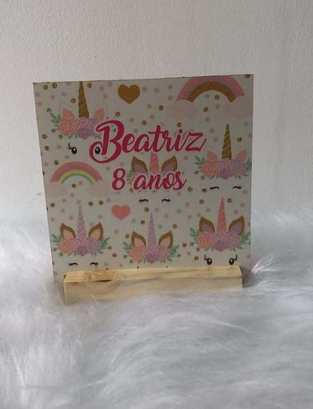 Quadrinho personalizado 15x15cm Unicórnio
