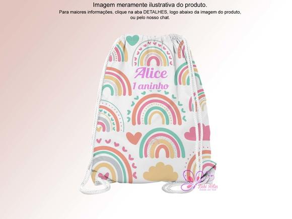 Mochilinha Personalizada Arco Iris Boho