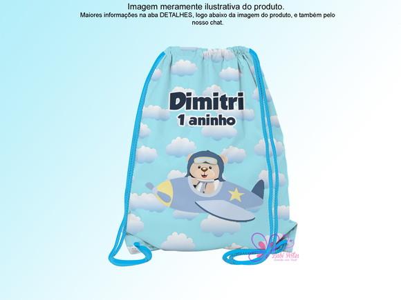 Mochilinha Personalizada Ursinho Aviador