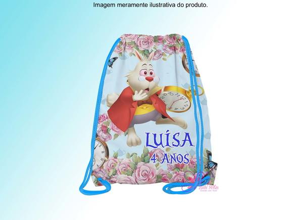 Mochilinha Personalizada Coelho Alice no Pais das Maravilhas