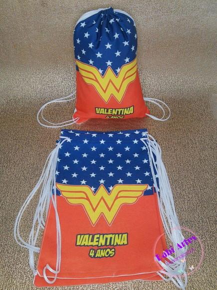 Mochilinha Personalizada Mulher Maravilha