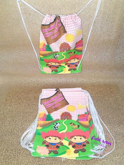 Mochilinha Personalizada Fazendinha