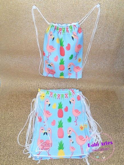 Mochilinha Personalizada Flamingos