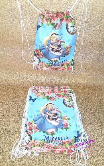 Mochilinha Personalizada Alice no Pais das Maravilhas