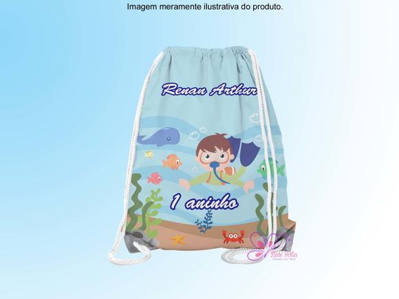 Mochilinha Personalizada Fundo do Mar