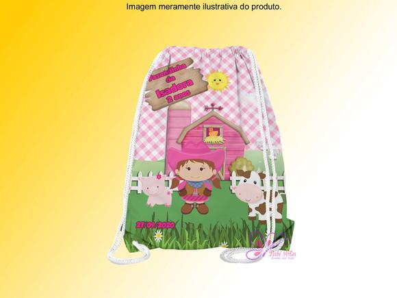 Mochilinha Personalizada Fazendinha Rosa