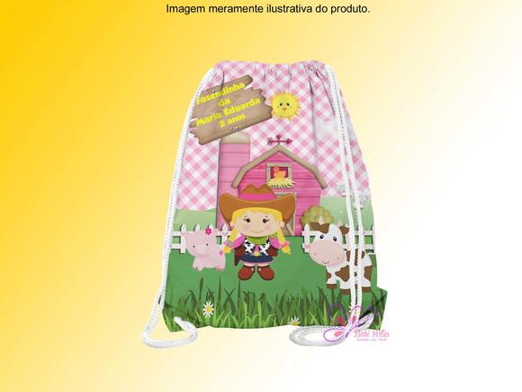 Mochilinha Personalizada Fazendinha Rosa