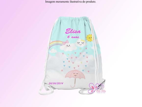 Mochilinha Personalizada Chuva de Amor