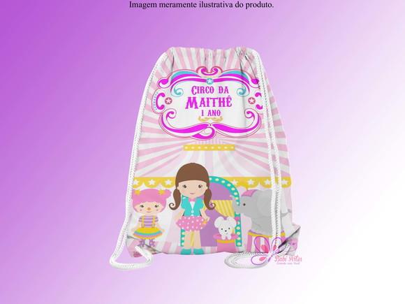 Mochilinha Personalizada Circo Rosa