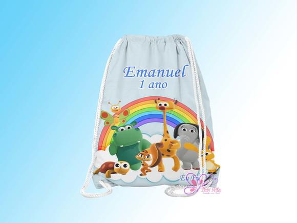 Mochilinha Personalizada 19x28cm Arco Iris