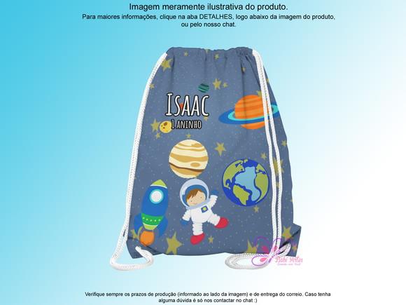 Mochilinha Personalizada 19x28cm Astronauta