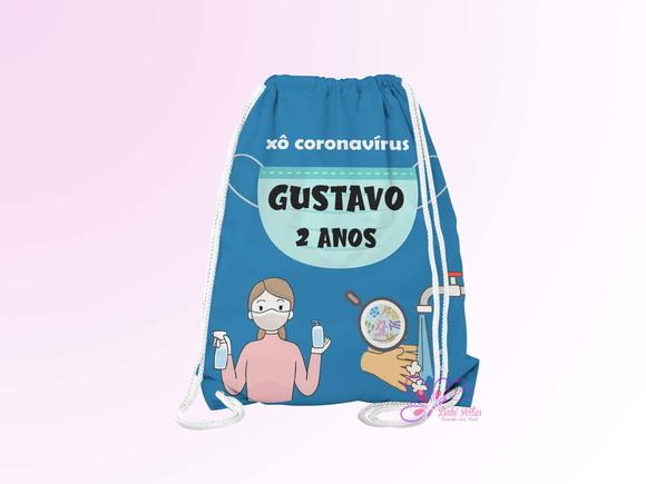 Mochilinha Personalizada Xô Coronavírus