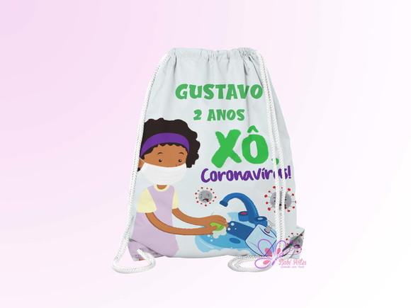 Mochilinha Personalizada Xô Coronavírus