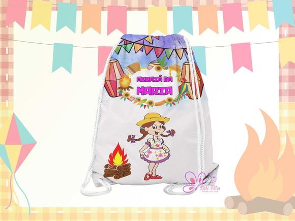 Mochilinha Personalizada 19x28cm Festa Julina