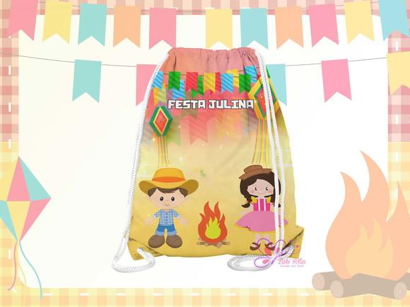Mochilinha Personalizada 19x28cm Festa Julina