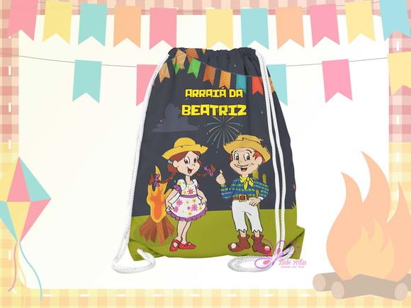 Mochilinha Personalizada 19x28cm Festa Julina