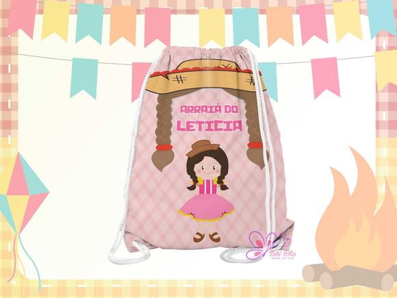 Mochilinha Personalizada 19x28cm Festa Julina