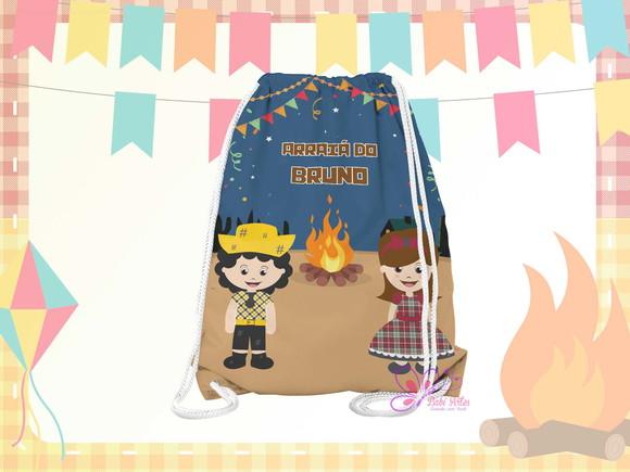 Mochilinha Personalizada 19x28cm Festa Julina