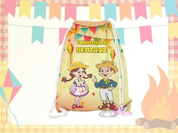Mochilinha Personalizada 19x28cm Festa Julina