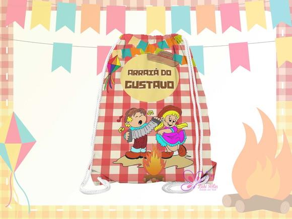 Mochilinha Personalizada 19x28cm Festa Julina