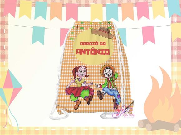 Mochilinha Personalizada 19x28cm Festa Julina