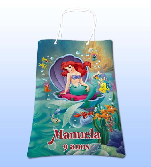 Sacolinhas Ecobag Personalizadas a Pequena Sereia