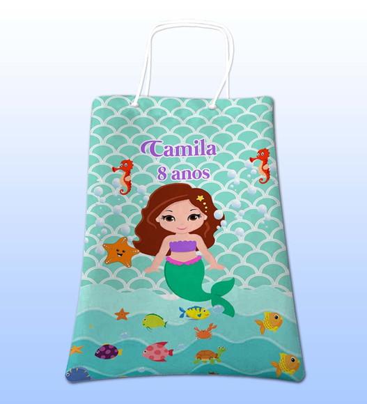 Sacolinhas Ecobag Personalizadas a Pequena Sereia Cute