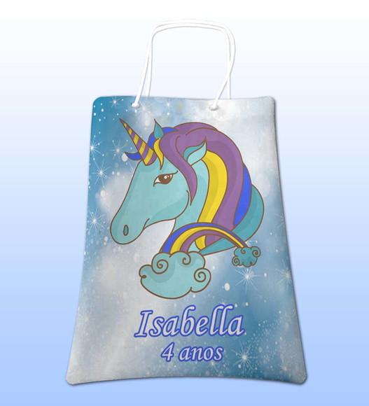 Sacolinhas Ecobag Personalizadas Unicórnio Menino