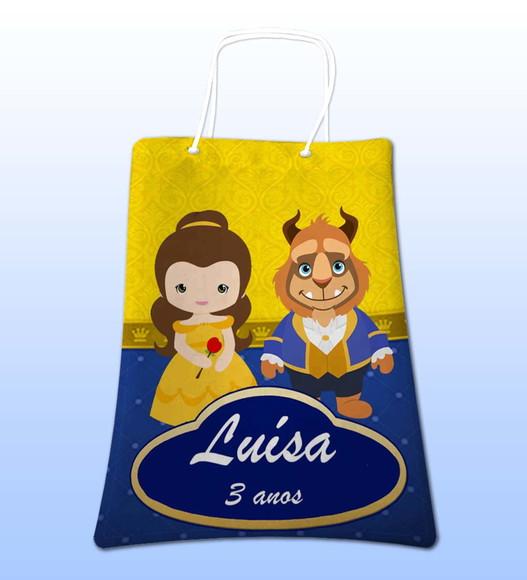 Sacolinhas Ecobag Personalizadas a Bela e a Fera