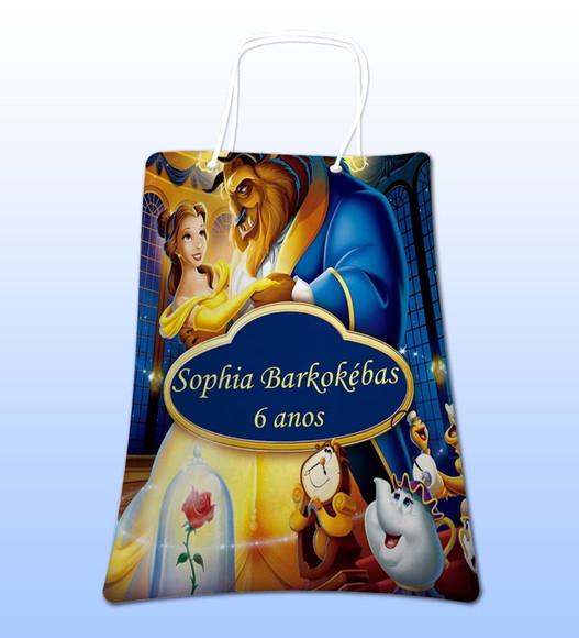 Sacolinhas Ecobag Personalizadas a Bela e a Fera