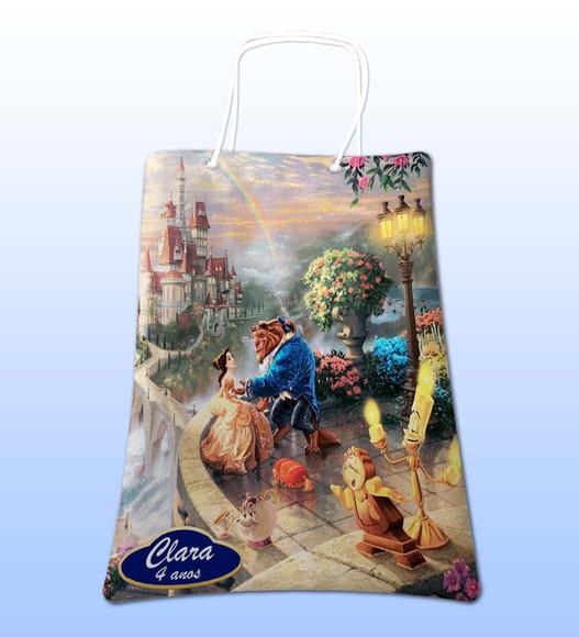 Sacolinhas Ecobag Personalizadas a Bela e a Fera