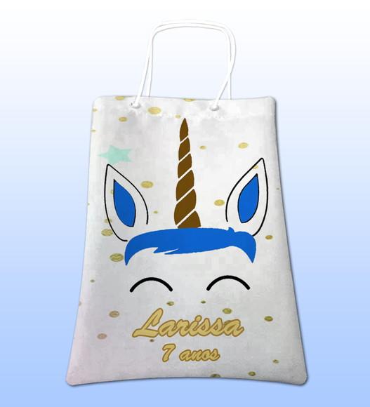 Sacolinhas Ecobag Personalizadas Unicórnio Menino